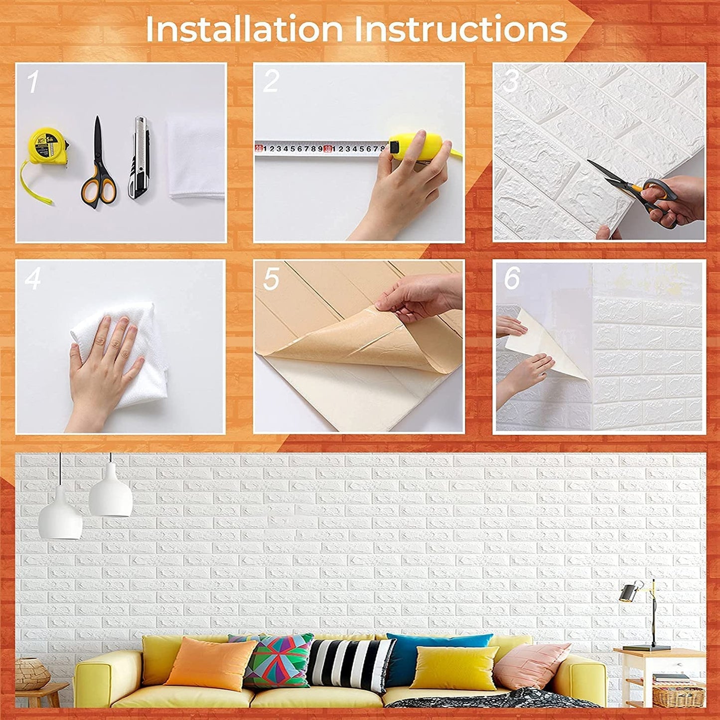 3D Brick Wall Sheet